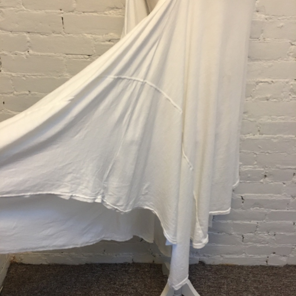 Free est Free People asymmetric hanky hem dress white jersey large - Picture 4 of 8